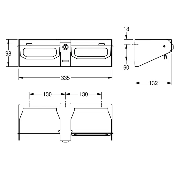 Double toilet roll holder CHRX676N