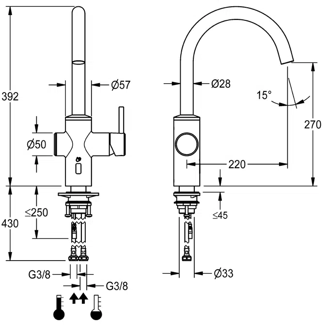 Hybrid kitchen fitting F5LME001