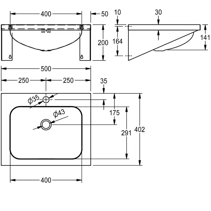 ANIMA single washbasin WT500A-M