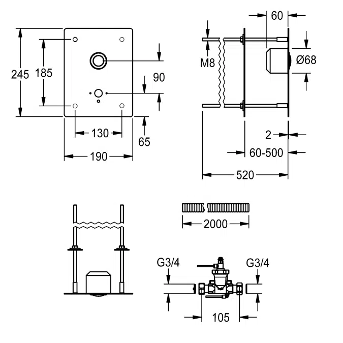 F3S Self-closing washbasin tap F3SV1009