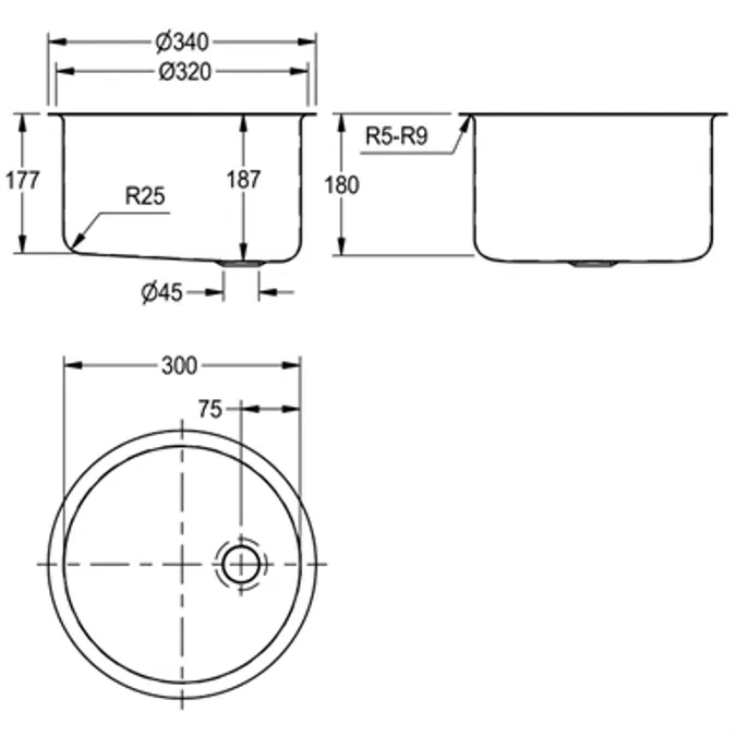 RONDO round sink BR300OU