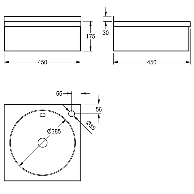 ANIMA single washbasin WT450
