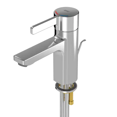 Thermostatic single-lever pillar mixer with pop-up waste F5LT1003