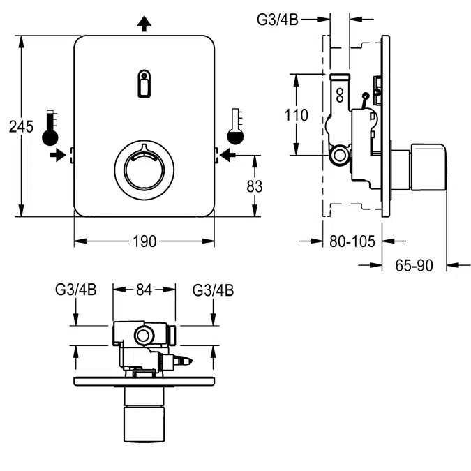 F3E Therm electronic thermostat mixer F3ET2004