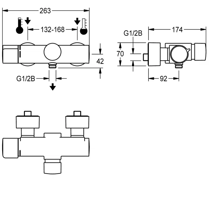 F5S-Therm self-closing thermostatic mixer F5ST2003