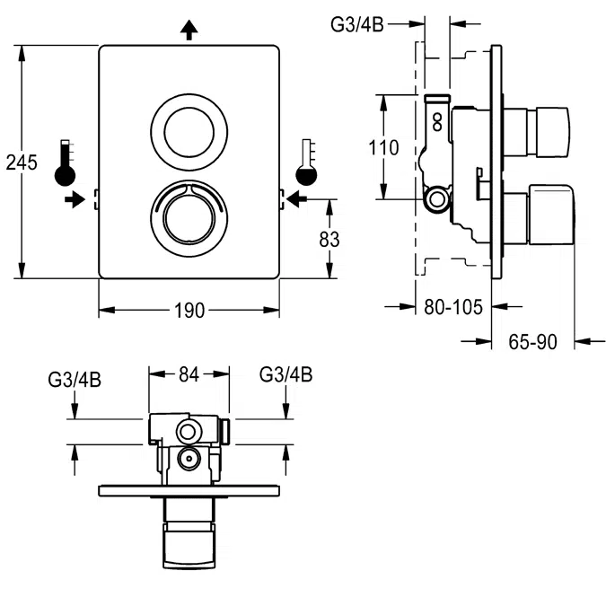 F5S Self-closing thermostatic mixer F5ST2034