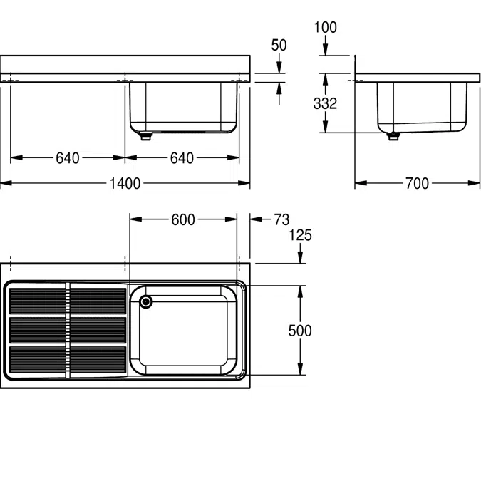 MAXIMA Commercial sink MAXL117-140