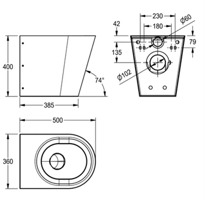 CAMPUS Floor standing WC pan CMPX597
