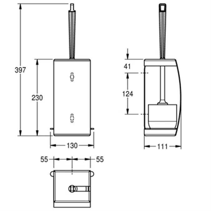 STRATOS Toilet brush holder STRX687