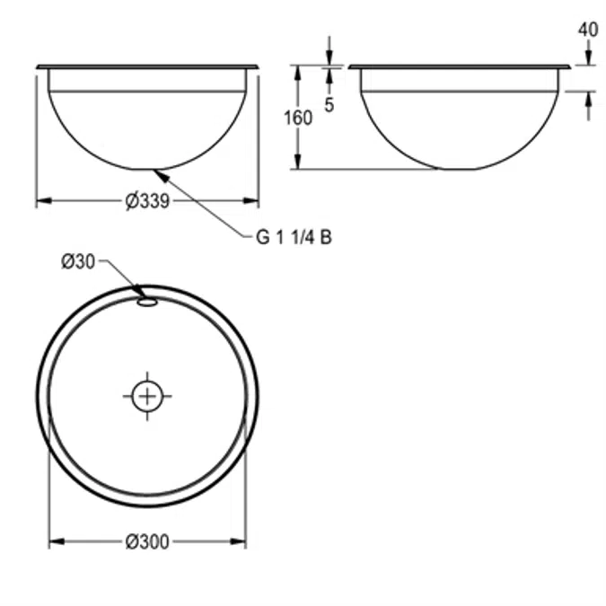 RONDO round sink RNDH300