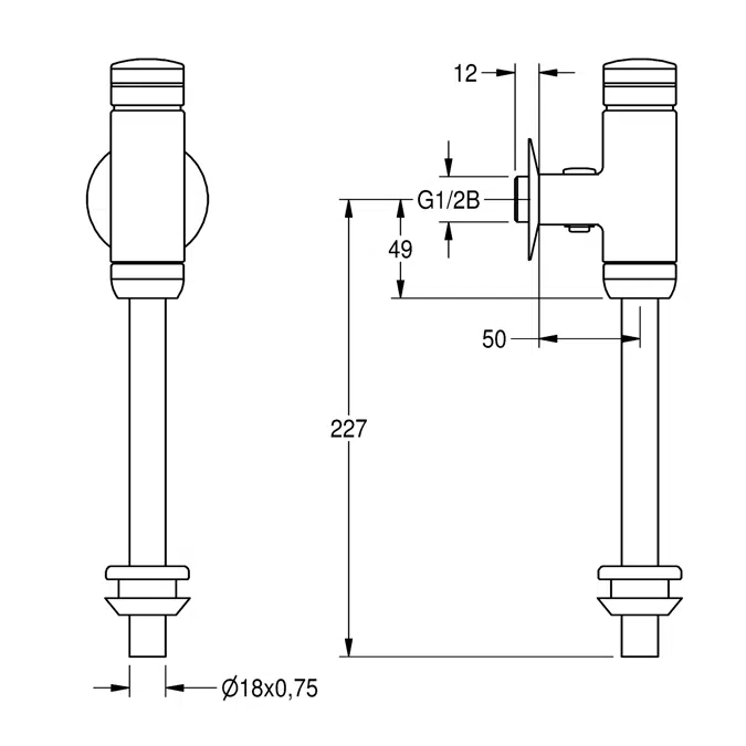 AQUALINE urinal flush valve AQRM460