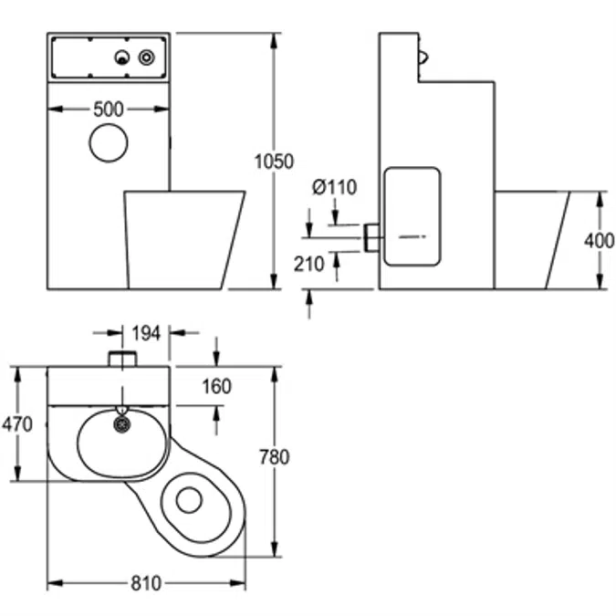 HEAVY-DUTY WC washbasin combination HDTX816R