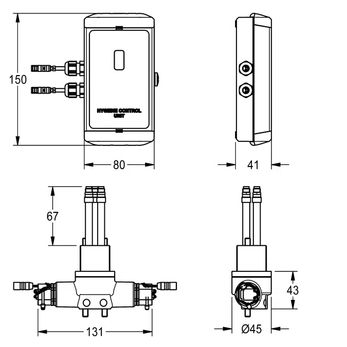 Hygiene unit for single lever mixers ACLX1003