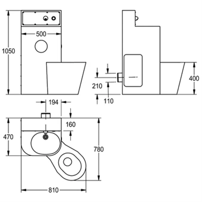 HEAVY-DUTY WC washbasin combination HDTX815R