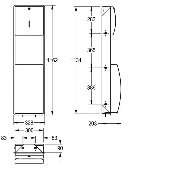 STRATOS Paper towel/waste bin combination STRX602E