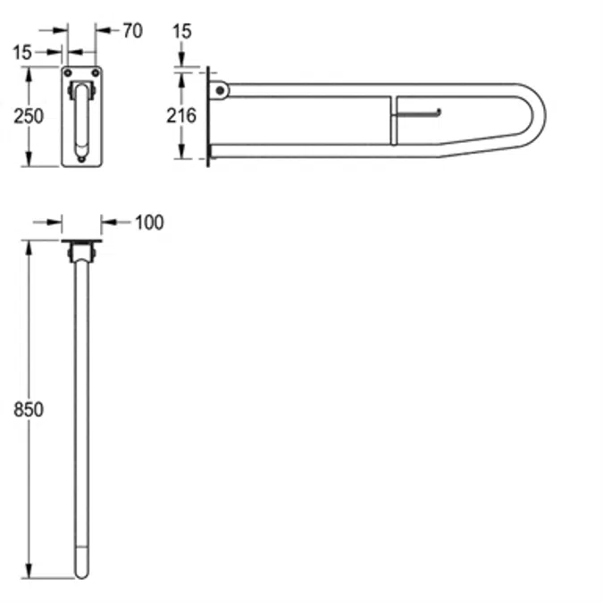 CONTINA hinged grab rail CNTX73A