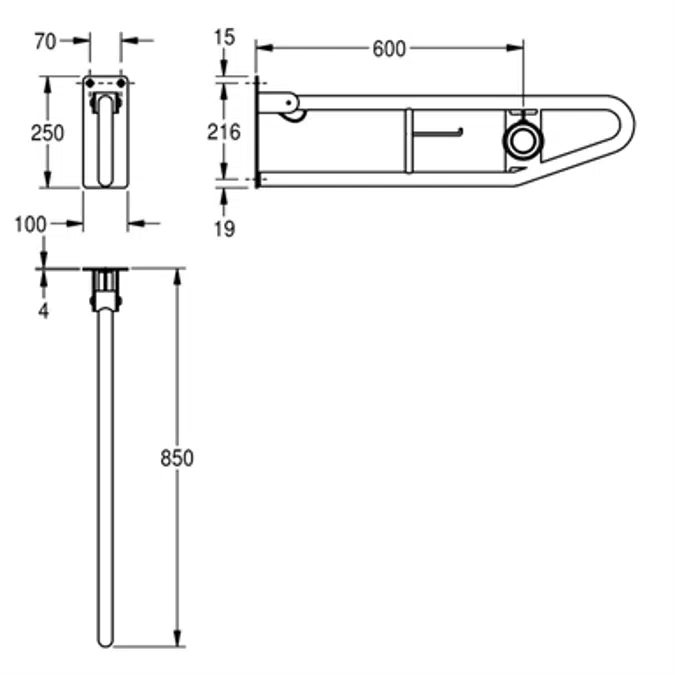 CONTINA foldable grab rail CNTX70G