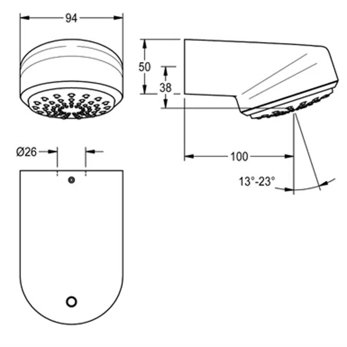 AQUAJET-Comfort shower head for F5 shower panels SHAC0011