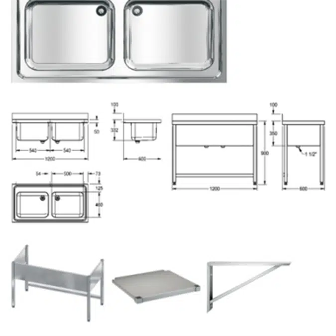 MAXIMA Commercial sink MAXS200-120