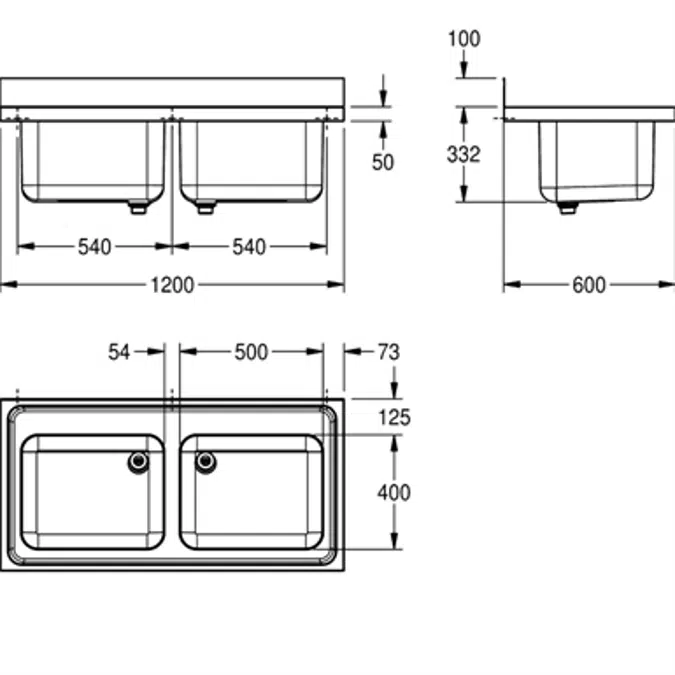 MAXIMA Commercial sink MAXS200-120