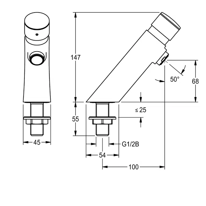 F3S Self-closing pillar tap F3SV1004