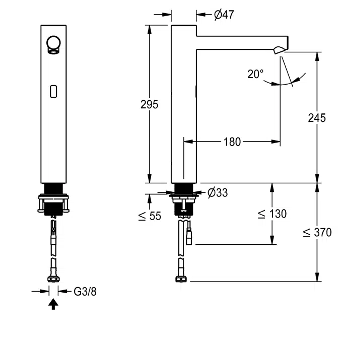 F7E Electronic pillar tap F7EV1002