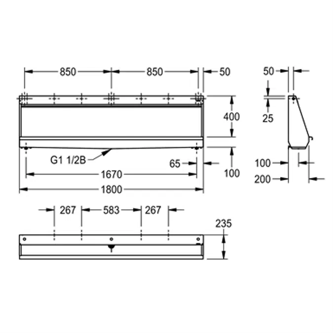CAMPUS row urinal CMPX553GE