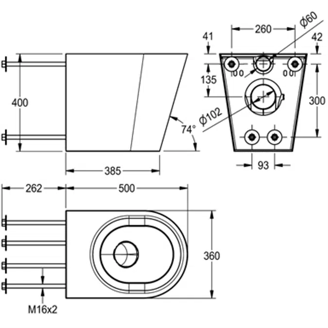 CAMPUS floor standing WC pan HDTX597