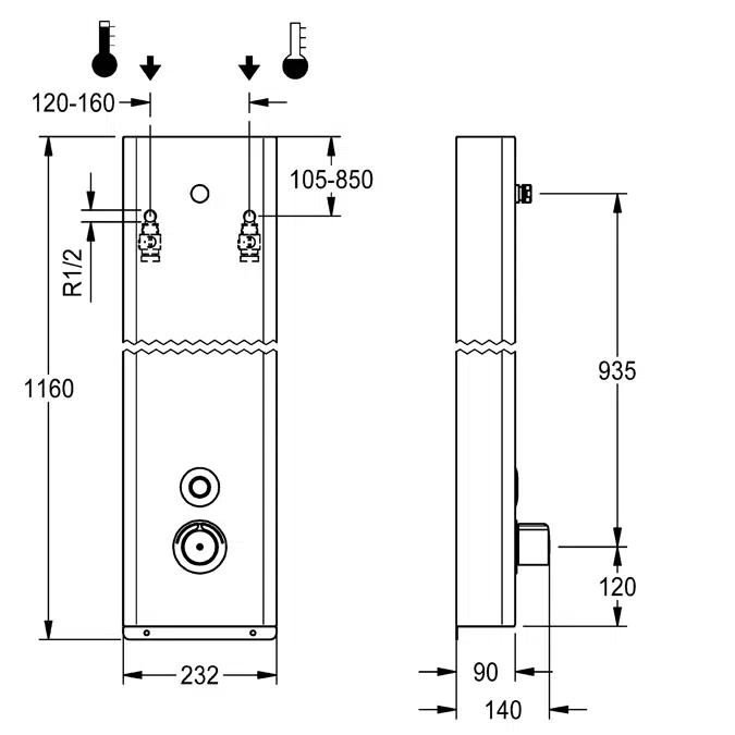 F5E Shower panel F5ET2041