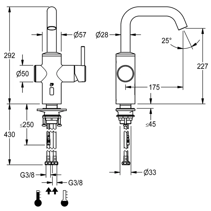 F5LME Hybrid washbasin tap F5LME005
