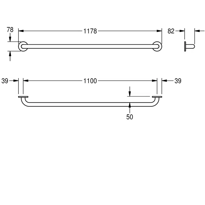 CONTINA grab rail CNTX1100W