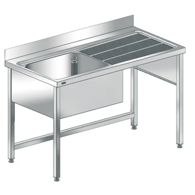 MAXIMA Commercial sink with frame MAXL140-70FDW