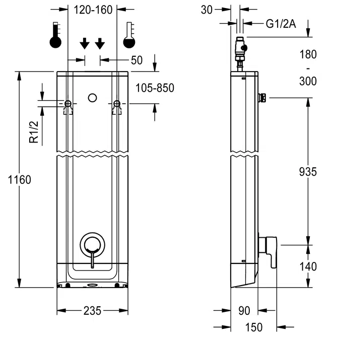 Stainless steel shower panel F5LT2020