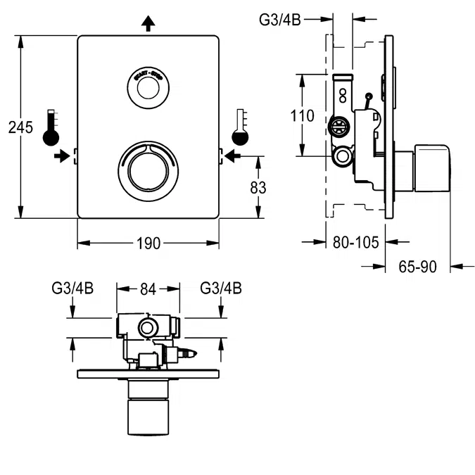 F5E Electronic thermostatic mixer F5ET2031