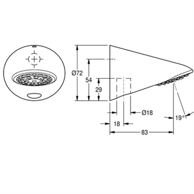 BIM object Showers AQUAJETSlimline shower head AQUA757 KWC Group AG Polantis Revit