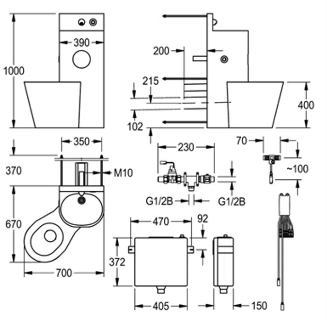 HEAVY-DUTY WC washbasin combination HDTX806L
