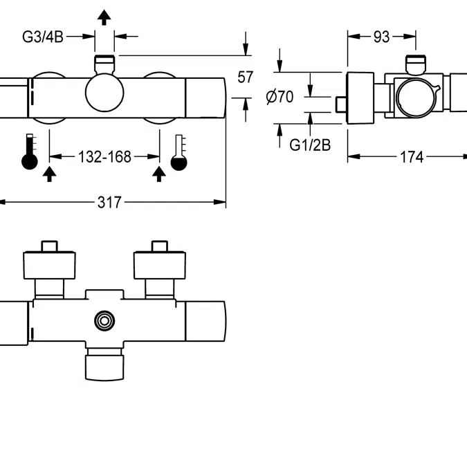 F5S-Therm self-closing thermostatic mixer F5ST2009