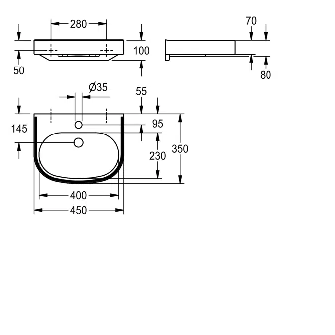 VARIUScare single washbasin ANMW504