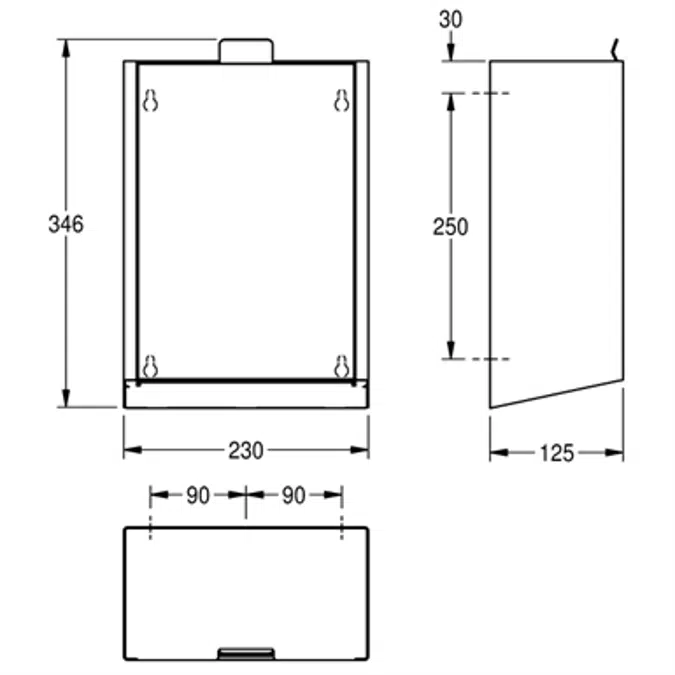 EXOS. hygiene waste bin EXOS611B