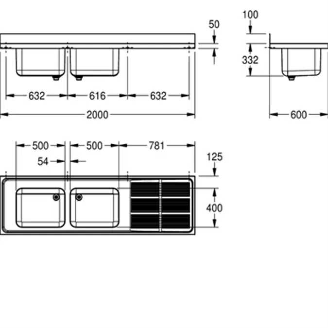 MAXIMA Commercial sink MAXS212-200