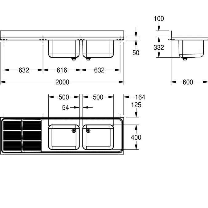 MAXIMA Commercial sink MAXS217-200