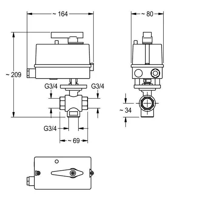 3-way valve ZAQUA023