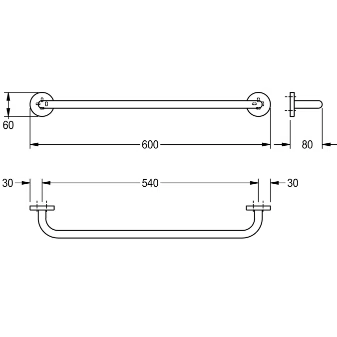 FIRMUS individual towel rail  FIRX001HP