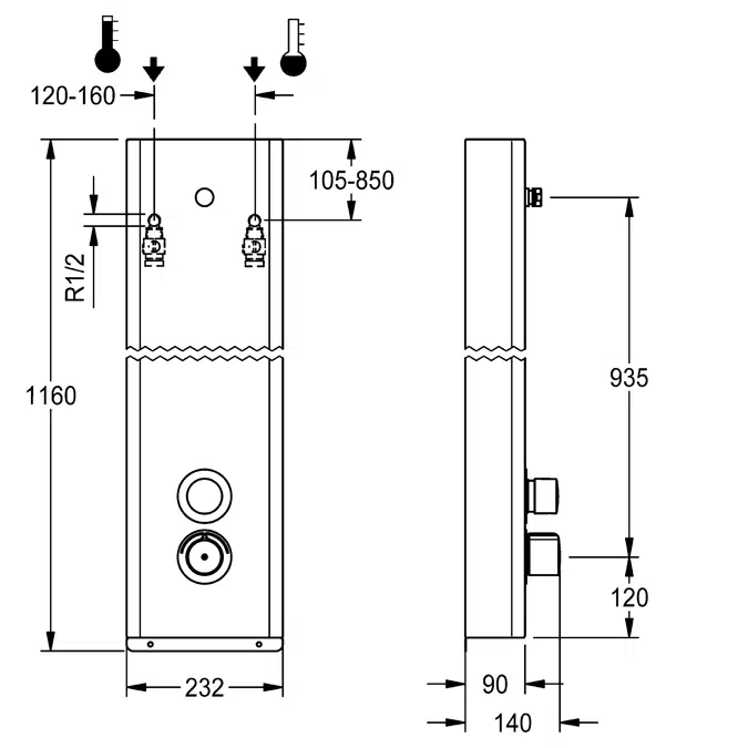 F5S Shower panel F5ST2043