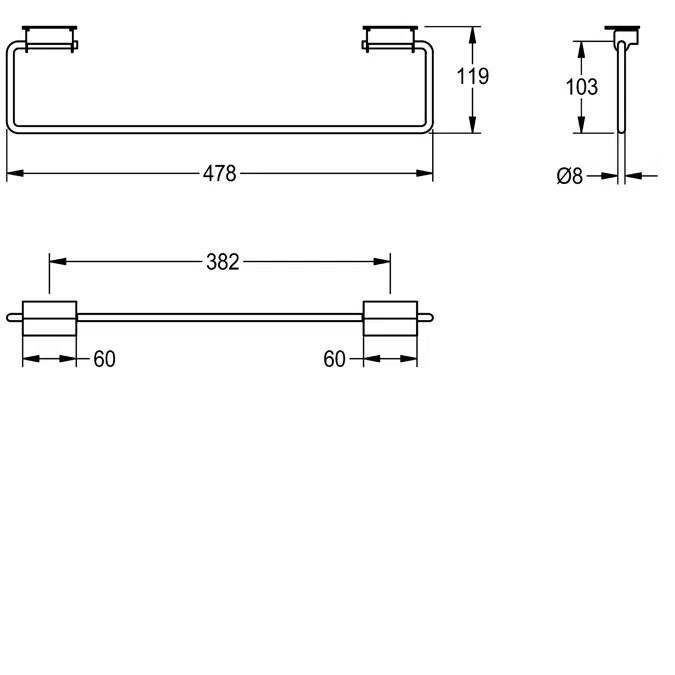 SATURN set of towel rails TB60