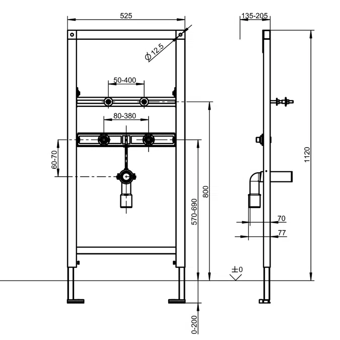 AQUAFIX installation frame for wash basins CMPX152