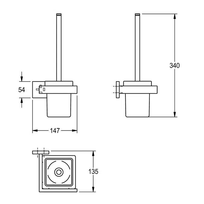 CUBUS toilet brush holder CUBX005HP