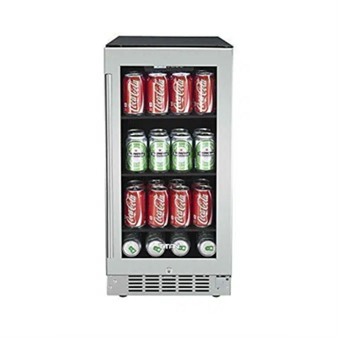 Titan 15 inch 80 Can Built in Beverage Cooler, Beverage Refrigerator, Adjustable Glass Shelves, Seamless Stainless Steel Door, Temp Memory Function, Door-Left-Open Alarm&High Temp Alarm, Security Lock and Key