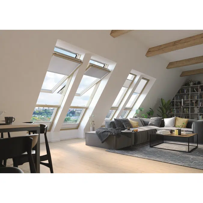 Window with raised axis of rotation with lower transom FDP-V P50 GPMX FSC | FAKRO