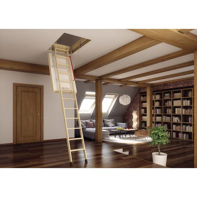 UPDATED Wooden folding highly insulated loft ladders LWT | FAKRO